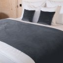 Sametový přehoz na postel Velvet Premium SVP-004 Antracitově šedý - detail 2 - Biante.cz