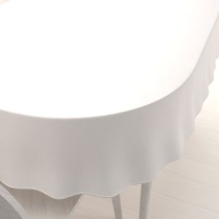 Sametový oválný ubrus Velvet Premium SVP-024 Krémově bílý - Biante.cz