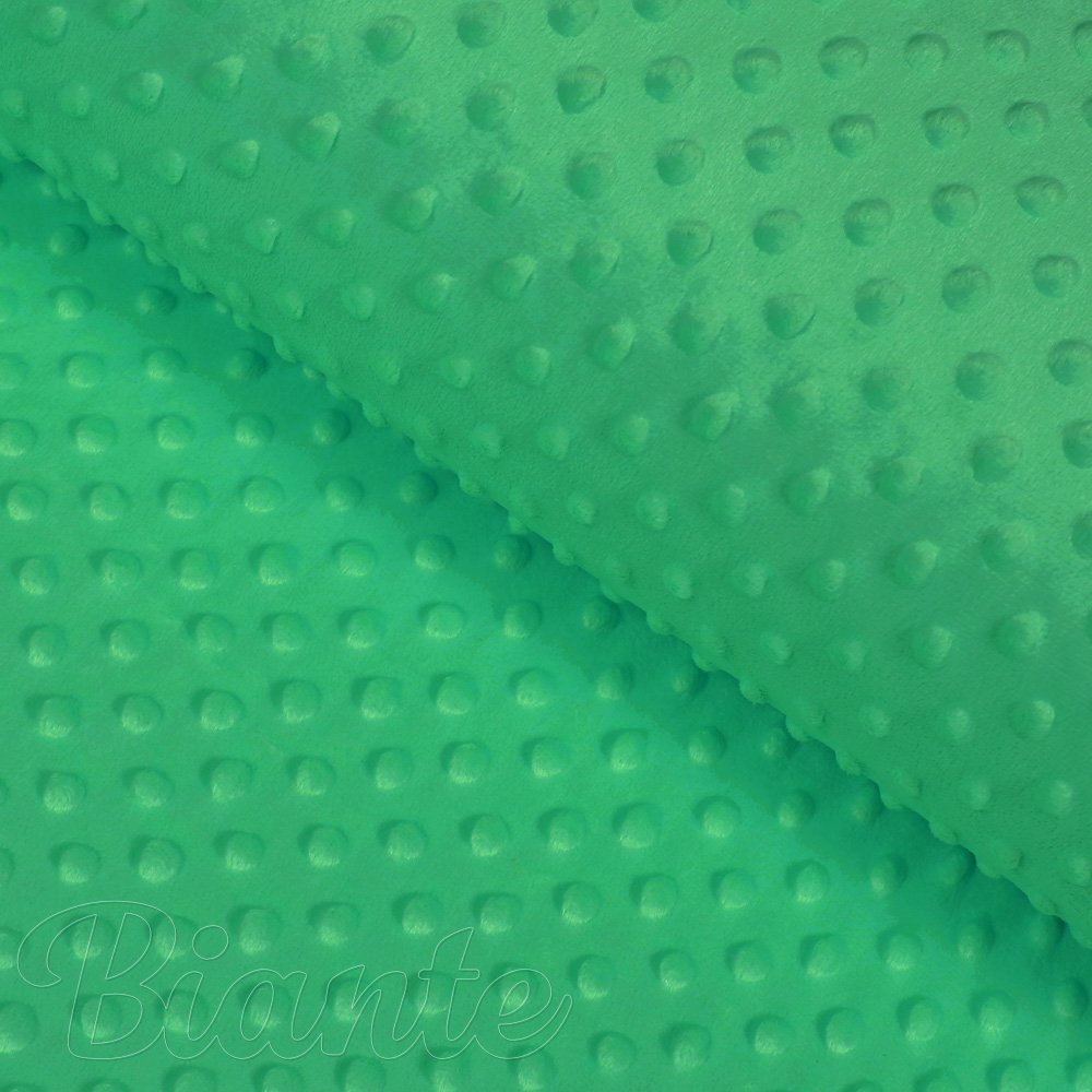 Dětská látka Minky TOP 3D puntíky MKP-054 Sytě zelená - šířka 170 cm - Biante.cz