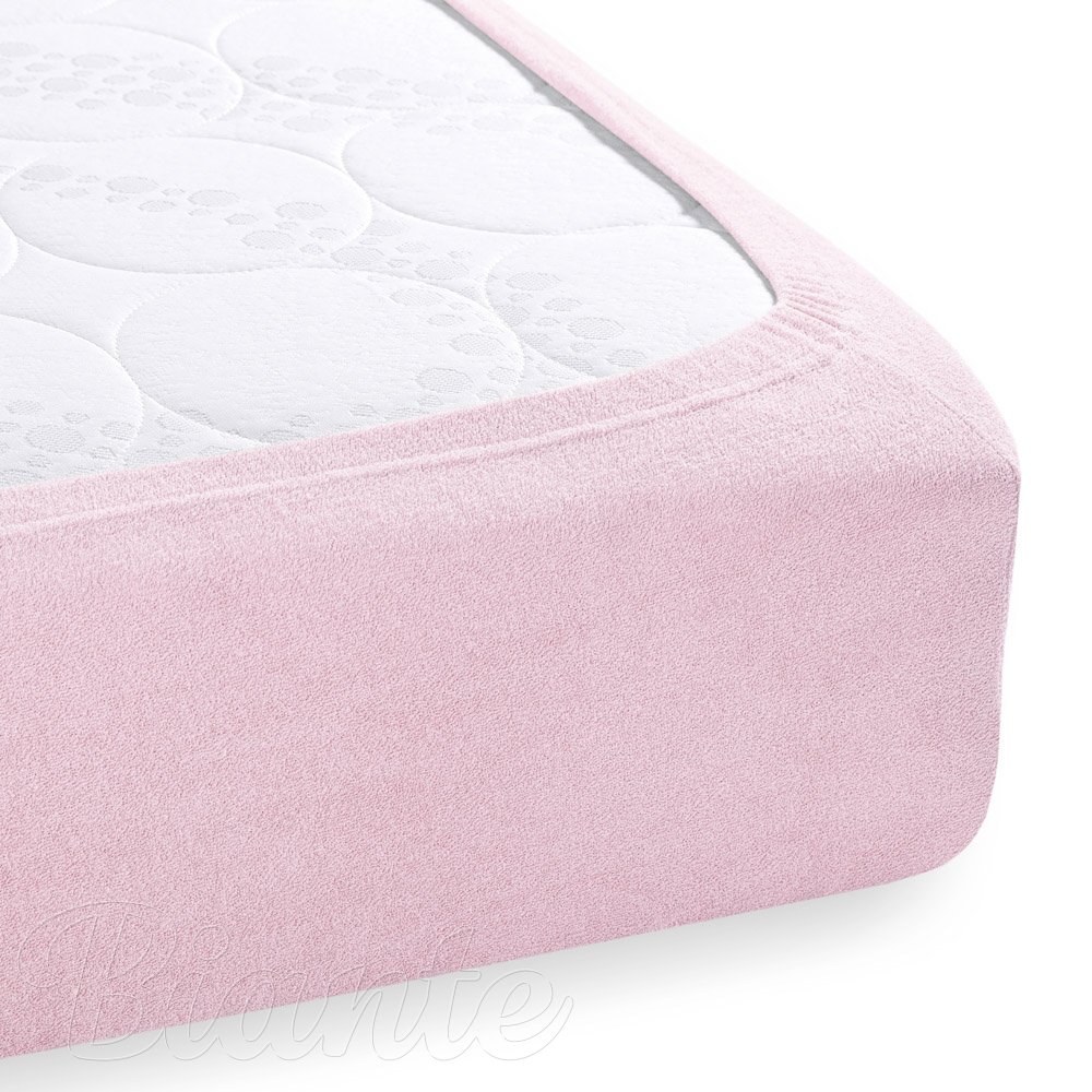Dětské froté napínací prostěradlo do postýlky FR-032 Pudrově růžová - detail 2 - Biante.cz