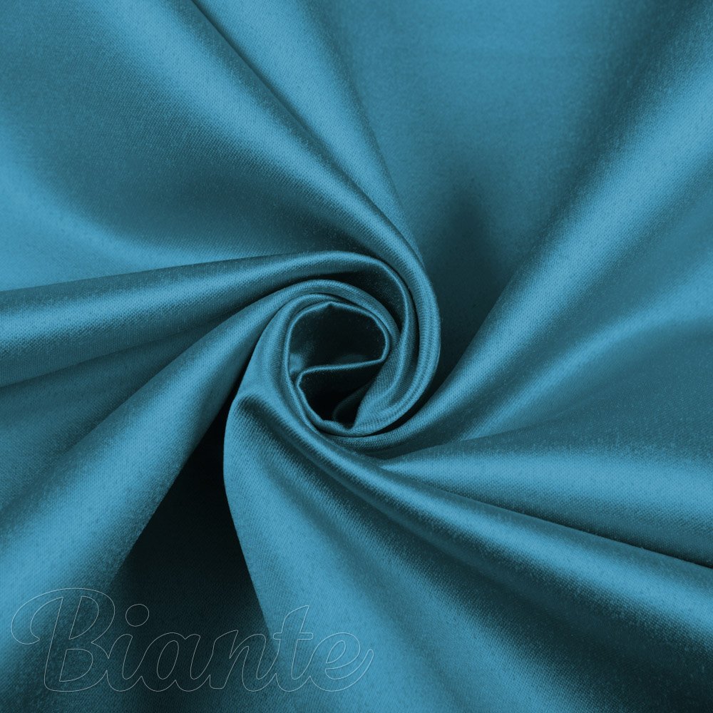 Látka polyesterový satén LUX-033 Petrolejově modrá - šířka 150 cm - detail 1 - Biante.cz