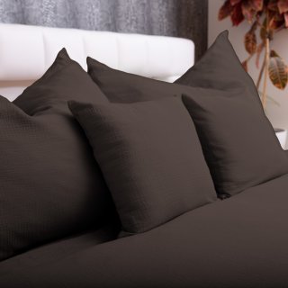 Mušelínové posteľné obliečky Nature MSN-069 Kakaovo hnedé - detail 1 - Biante.sk
