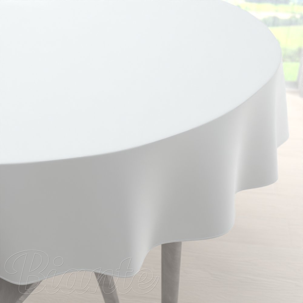 Velký teflonový kulatý ubrus TF-027 Bílý bez vzoru - Biante.cz
