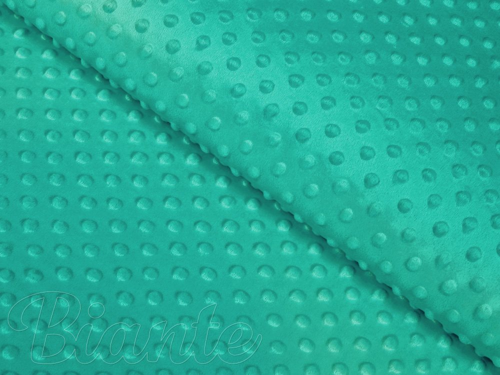 Dětská látka Minky 3D puntíky MKP-047 Tyrkysově zelená - šířka 150 cm - Biante.cz Dětská látka Minky 3D puntíky MKP-047 Tyrkysově zelená - šířka 150 cm - Biante.cz