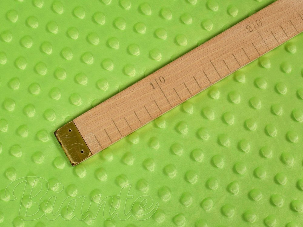 Dětská látka Minky 3D puntíky MKP-007 Hráškově zelená - šířka 150 cm - detail 5 - Biante.cz