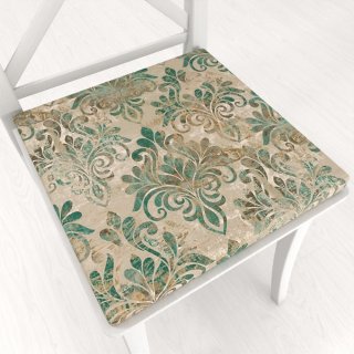 Sametový čtvercový podsedák Tamara TMR-049 Hnědo-zelený zámecký vzor na světle hnědém - 38x38x3 cm - Biante.cz Sametový čtvercový podsedák Tamara TMR-049 Hnědo-zelený zámecký vzor na světle hnědém - 38x38x3 cm - Biante.cz