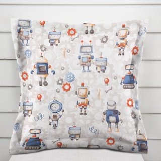 Detská bavlnená obliečka na vankúš s lemom Sandra SA-584 Svet robotov na sivo-bielom - Biante.sk Detská bavlnená obliečka na vankúš s lemom Sandra SA-584 Svet robotov na sivo-bielom - Biante.sk