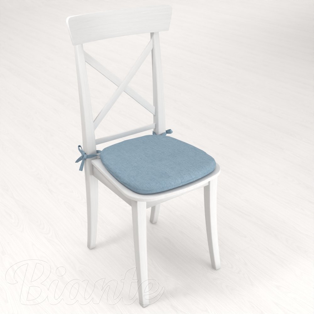 Oblý podsedák BKW-210 Světle modrý žíhaný - 39x37x3 cm - detail 2 - Biante.cz