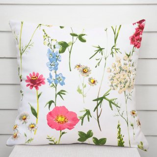 Bavlněný povlak na polštář Sandra SA-667 Velké luční kvítí na bílém - Biante.cz Bavlněný povlak na polštář Sandra SA-667 Velké luční kvítí na bílém - Biante.cz