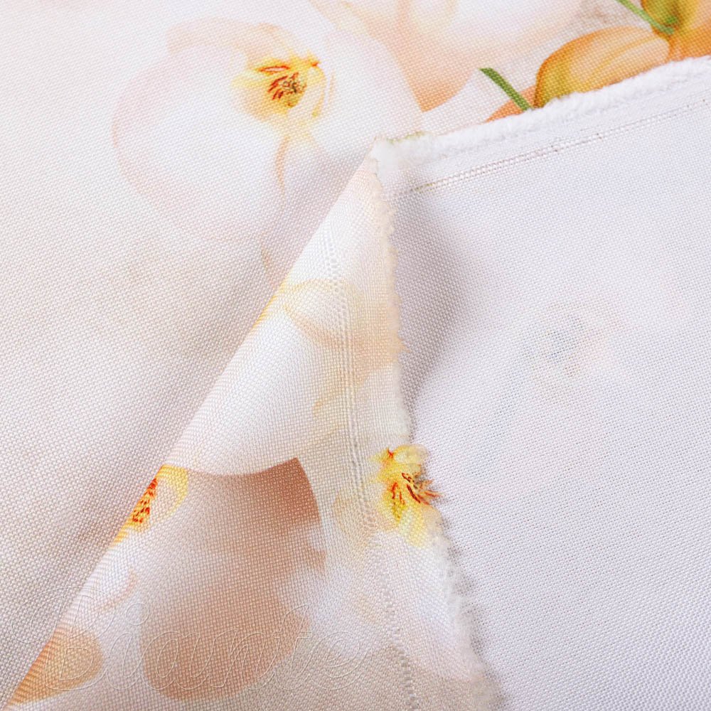 Teflonová látka na ubrusy TF-045 Orchideje na béžovém - šířka 150 cm - detail 4 - Biante.cz