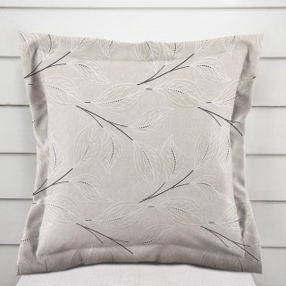 Dekoračná obliečka na vankúš s lemom Leona LN-164 Popínavé lístky na režnom - Biante.sk