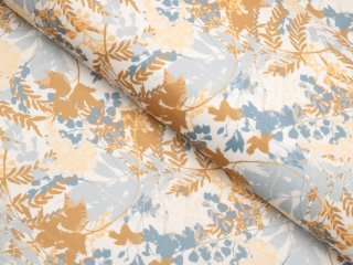 Sametová látka Tamara TMR-043 Hnědo-modré designové rostliny - šířka 140 cm - Biante.cz Sametová látka Tamara TMR-043 Hnědo-modré designové rostliny - šířka 140 cm - Biante.cz