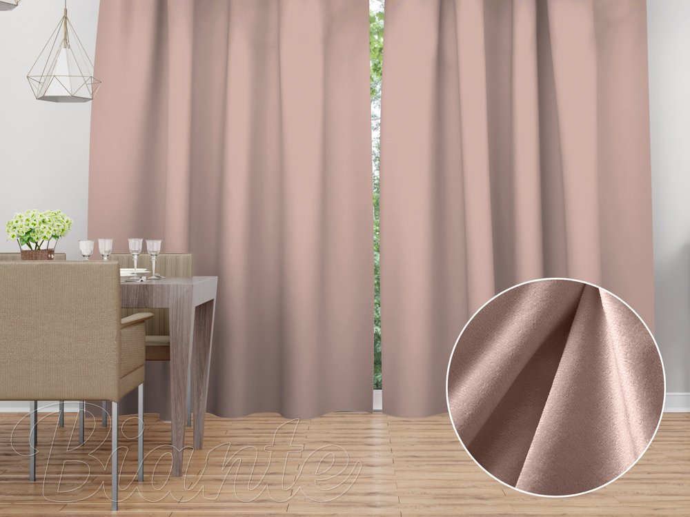 Sametový závěs na míru Velvet Premium SVP-043 Pudrově růžový - Biante.cz