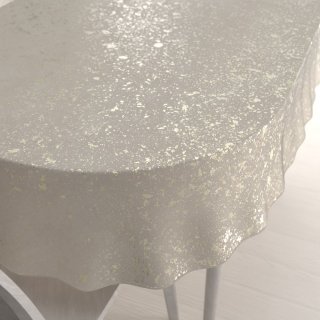 Sametový oválný ubrus Isabela IBL-001 Gold Design krémový - Biante.cz Sametový oválný ubrus Isabela IBL-001 Gold Design krémový - Biante.cz