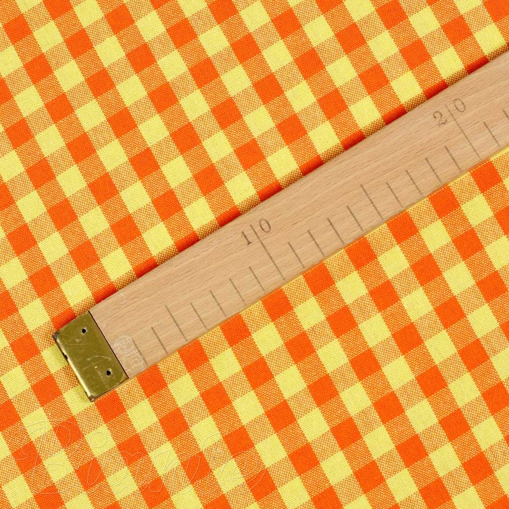 Bavlněná látka Olivia OL-006 Oranžovo-žlutá kostka malá - šířka 150 cm - detail 5 - Biante.cz