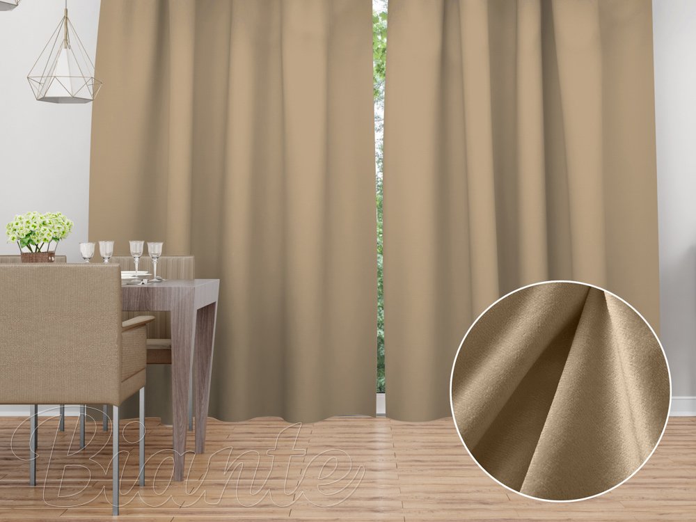 Sametový závěs Velvet Premium SVP-045 Kávově béžový - šířka 135 cm - Biante.cz