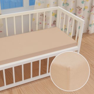 Dětské jersey napínací prostěradlo do postýlky JR-033 Béžové - Biante.cz