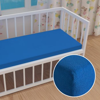 Detské froté napínacie prestieradlo do postieľky FR-016 Modré - Biante.sk