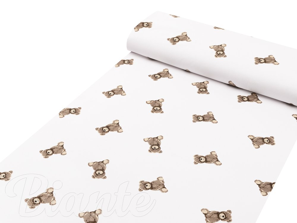 Dětská bavlněná látka/plátno Sandra SA-531 Medvídci na bílém - šířka 160 cm - detail 1 - Biante.cz