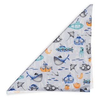 Dětský bavlněný šátek Sandra SA-673 Podmořský svět modrý - detail 1 - Biante.cz Dětský bavlněný šátek Sandra SA-673 Podmořský svět modrý - detail 1 - Biante.cz