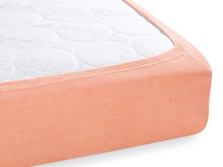 Froté napínacie prestieradlo na vysoký matrac FR-005 Svetlo broskyňová - detail 1 - Biante.sk Froté napínacie prestieradlo na vysoký matrac FR-005 Svetlo broskyňová - detail 1 - Biante.sk