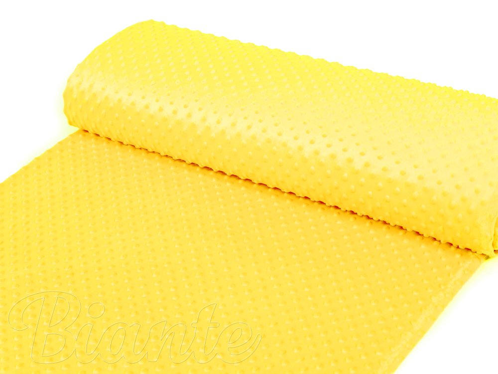 Dětská látka Minky 3D puntíky MKP-015 Sytě žlutá - šířka 150 cm - detail 2 - Biante.cz Dětská látka Minky 3D puntíky MKP-015 Sytě žlutá - šířka 150 cm - detail 2 - Biante.cz