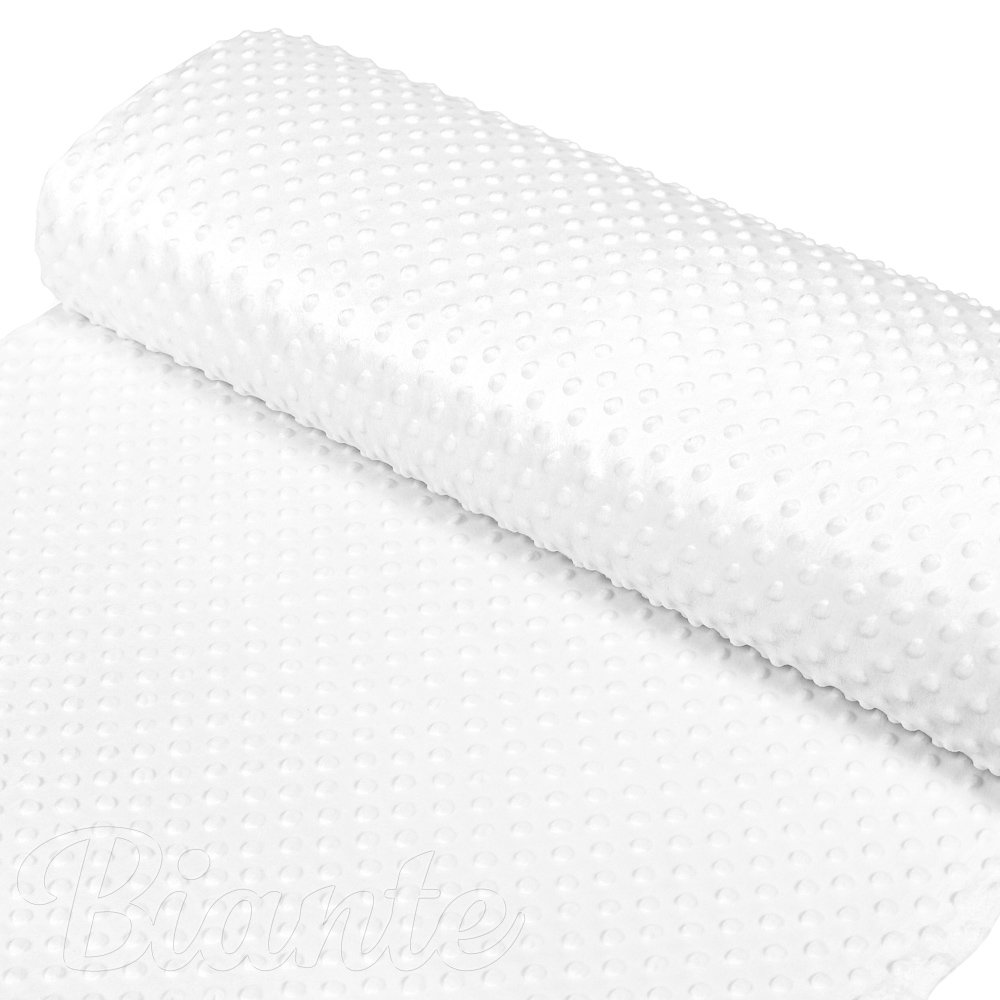 Dětská látka Minky TOP 3D puntíky MKP-059 Bílá - šířka 165 cm - detail 2 - Biante.cz