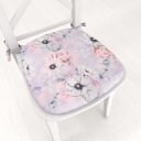 Oblý podsedák PML-068 Ružové kvety na sivofialovom - 39x37x3 cm - Biante.sk