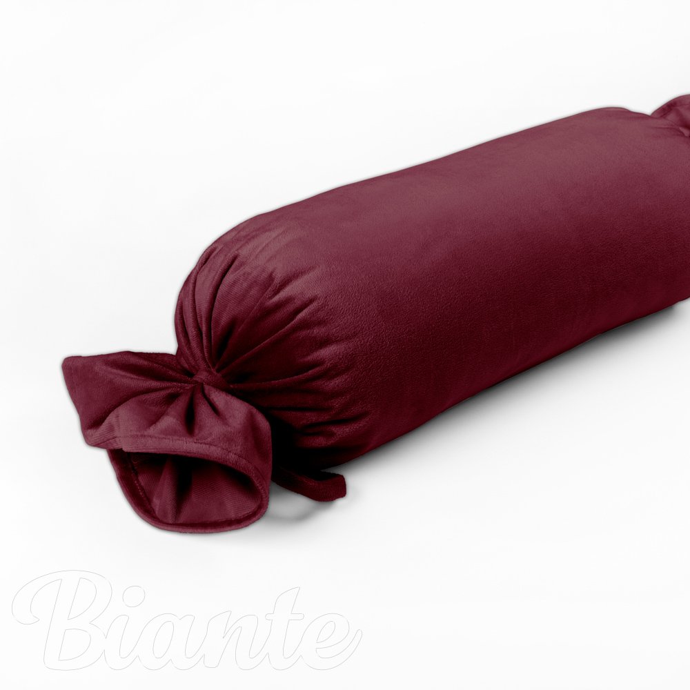 Sametový polštář válec bonbon Velvet Premium SVP-010 Tmavě vínový - Biante.cz