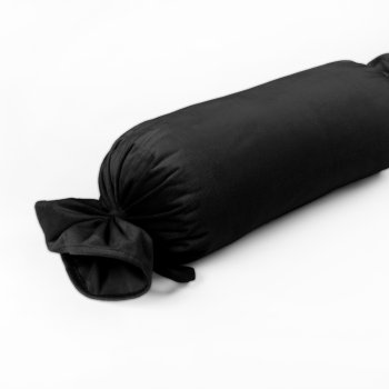 Sametový polštář válec bonbon Velvet Premium SVP-023 Černý - Biante.cz