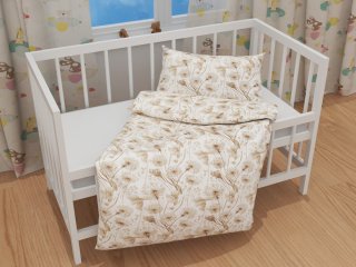 Dětské bavlněné povlečení do postýlky Sandra SA-518 Podzimní pampelišky na bílém - detail 1 - Biante.cz Dětské bavlněné povlečení do postýlky Sandra SA-518 Podzimní pampelišky na bílém - detail 1 - Biante.cz
