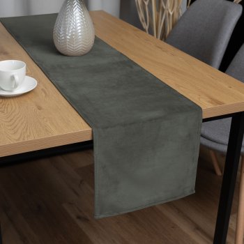 Sametový běhoun na stůl Velvet Premium SVP-021 Tmavě šedozelený - Biante.cz Sametový běhoun na stůl Velvet Premium SVP-021 Tmavě šedozelený - Biante.cz