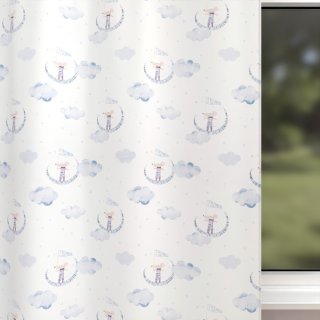 Dětský bavlněný závěs Sandra SA-579 Myšky mezi modrými obláčky - detail 1 - Biante.cz