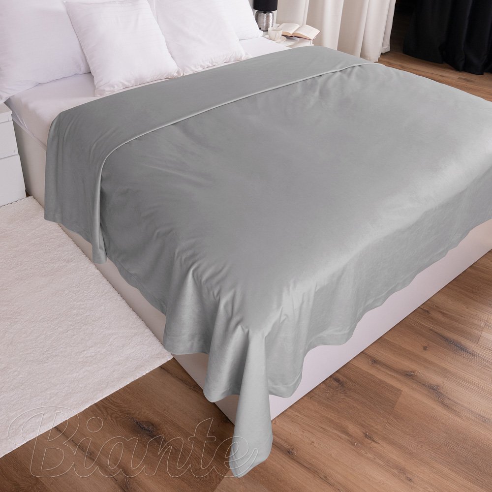 Sametový přehoz na postel Velvet Premium SVP-039 Šedý - detail 1 - Biante.cz