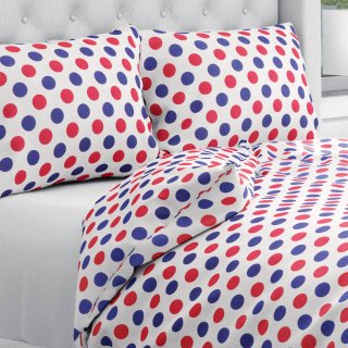 Bavlněné ložní povlečení Sandra SA-242 Červené a modré puntíky - Biante.cz Bavlněné ložní povlečení Sandra SA-242 Červené a modré puntíky - Biante.cz