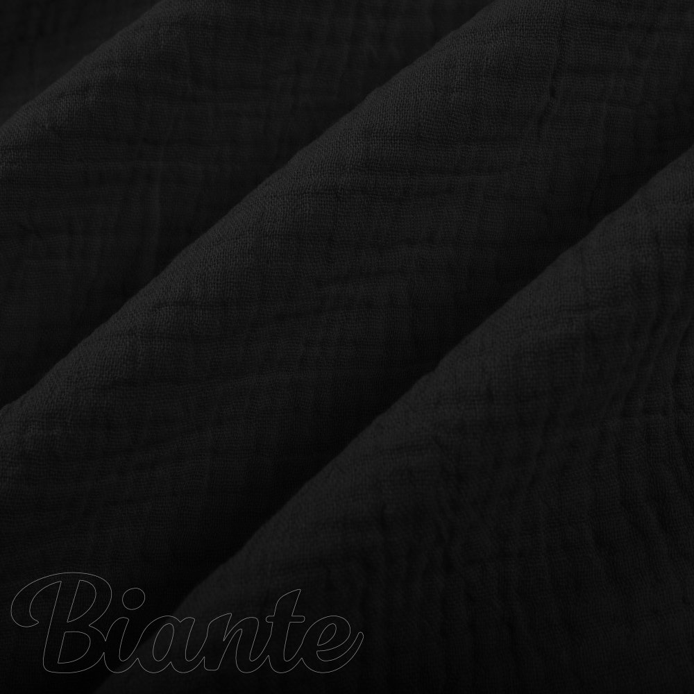 Mušelín dvojitá gázovina MSN-087 Čierna - metráž šírka 140 cm - detail 7 - Biante.sk