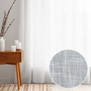 Voál krémově bílý žíhaný s olůvkem ZAC-002 výška 275 cm - Biante.cz