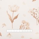 Bavlněná látka/plátno Sandra SA-775 Smetanovo-hnědé jarní kvítí na bílém - šířka 160 cm - detail 3 - Biante.cz
