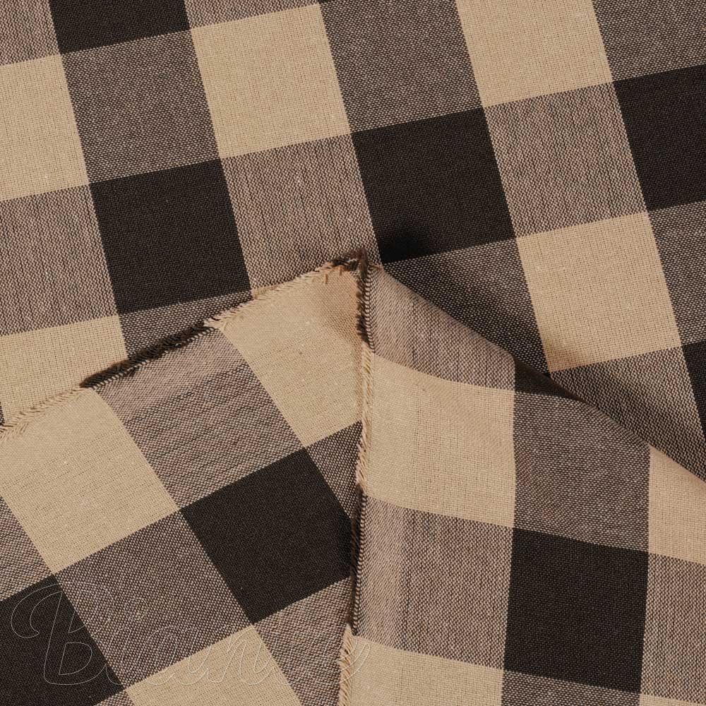 Bavlněná látka Olivia OL-017 Hnědo-béžová kostka velká - šířka 150 cm - detail 3 - Biante.cz