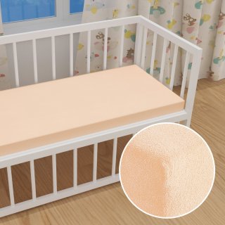 Dětské froté napínací prostěradlo do postýlky FR-021 Pudrové - Biante.cz