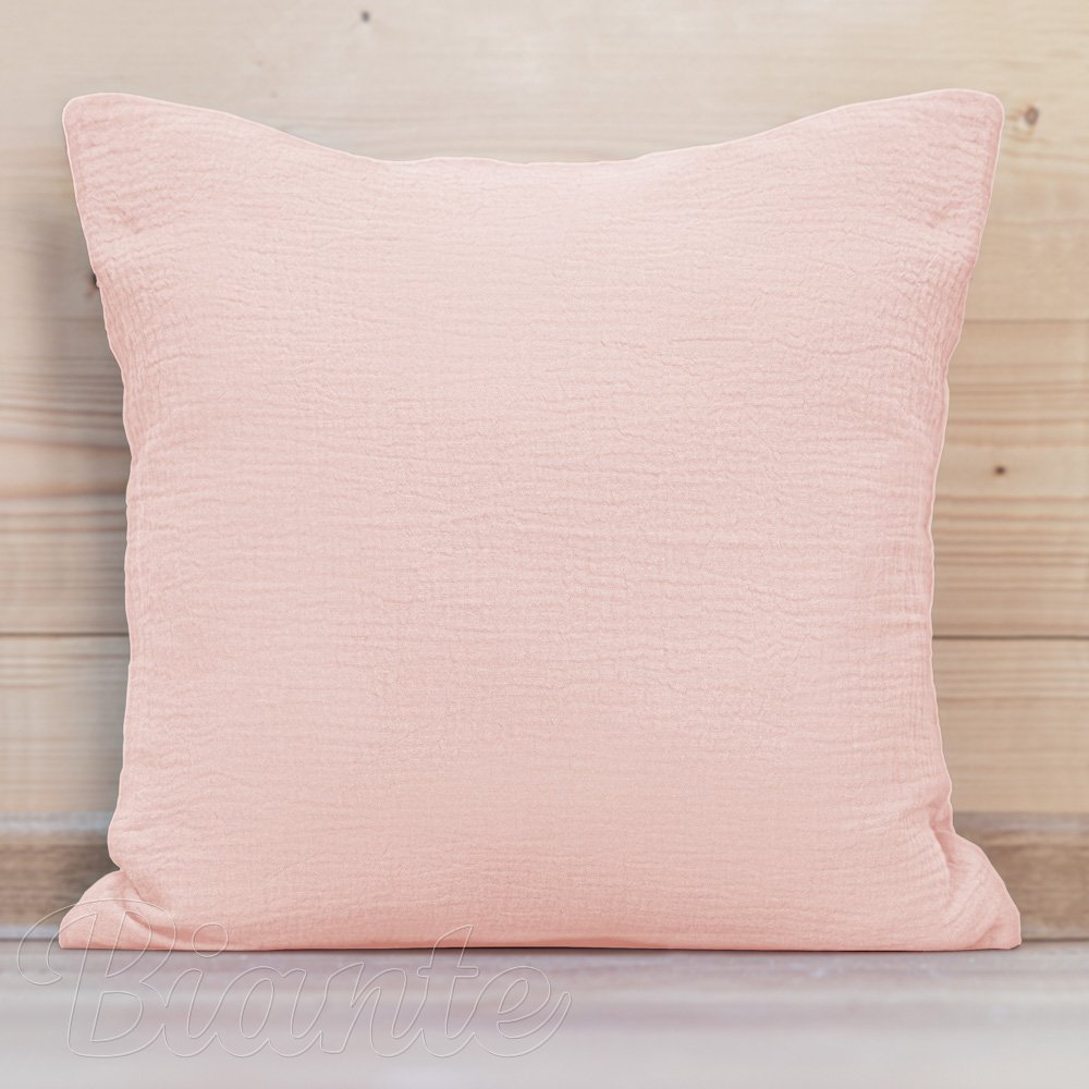 Mušelínový povlak na polštář MSN-077 Bledě růžový - Biante.cz
