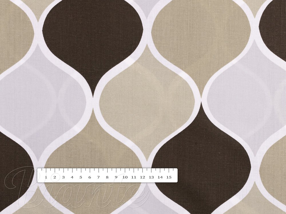 Bavlněná látka/plátno Sandra SA-303 Hnědo šedé designové vlny - šířka 220 cm - detail 3 - Biante.cz