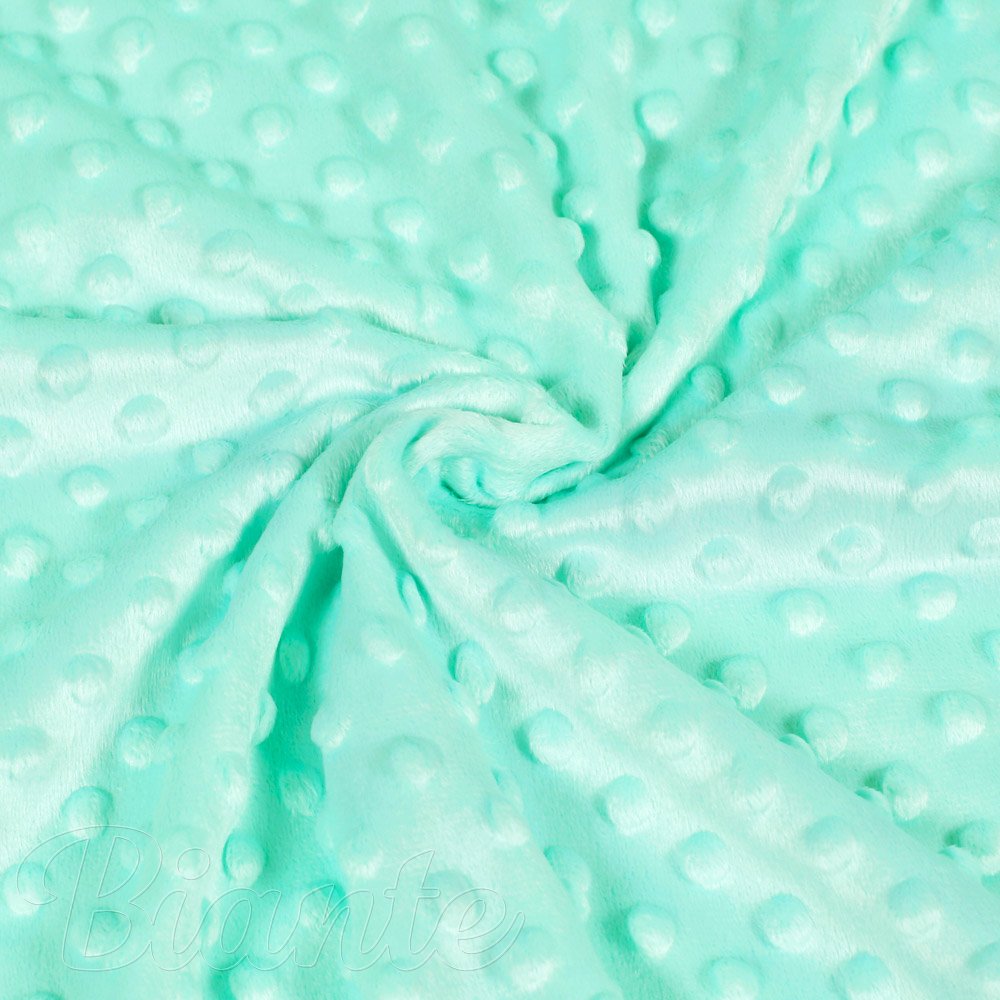 Dětská látka Minky 3D puntíky MKP-003 Mintová - šířka 150 cm - detail 1 - Biante.cz