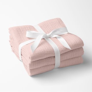 Mušelínová utěrka Nature MSN-077 Bledě růžová - sada 3 ks - Biante.cz