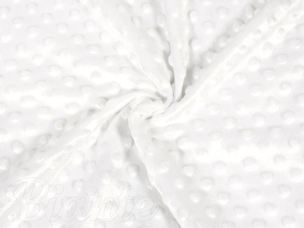 Dětská látka Minky 3D puntíky MKP-016 Krémově bílá - šířka 150 cm - detail 1 - Biante.cz Dětská látka Minky 3D puntíky MKP-016 Krémově bílá - šířka 150 cm - detail 1 - Biante.cz