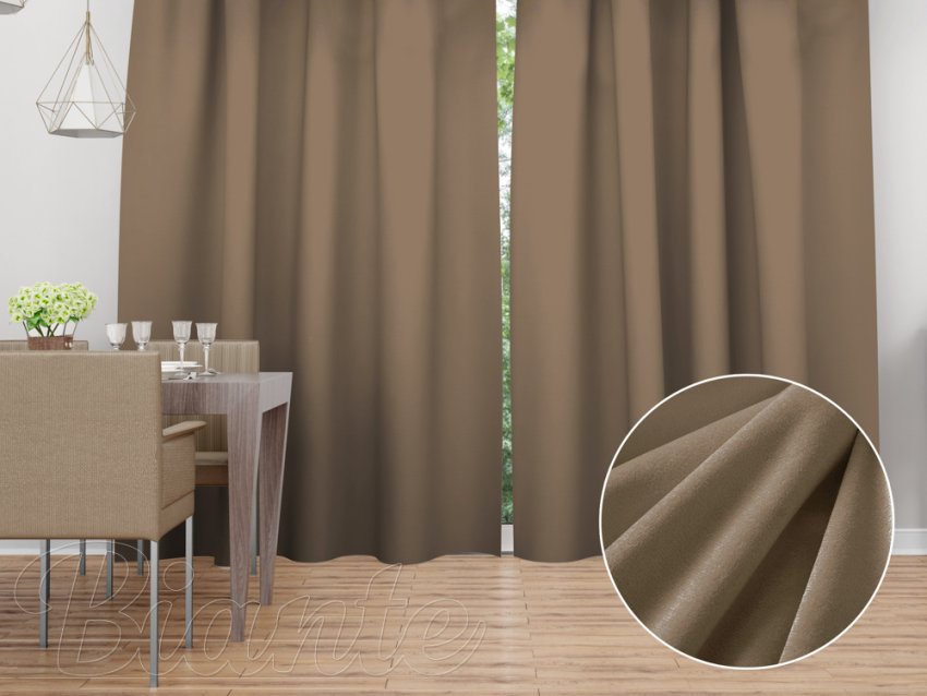 Sametový závěs Velvet Premium SVP-034 Kávově hnědý - šířka 135 cm - Biante.cz