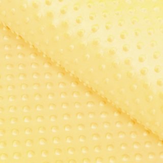 Dětská látka Minky 3D puntíky MKP-021 Citrónově žlutá - šířka 150 cm