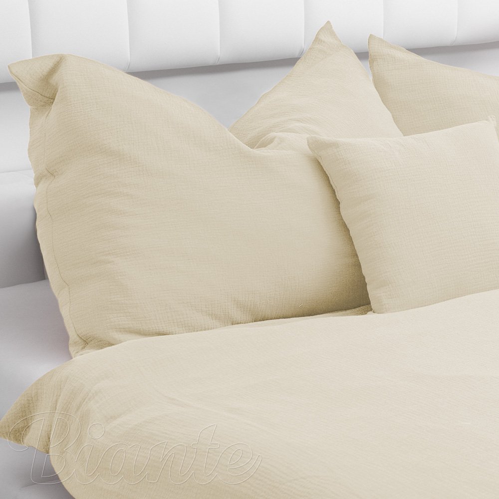 Dětské mušelínové povlečení do postýlky Nature MSN-080 Krémové - detail 1 - Biante.cz