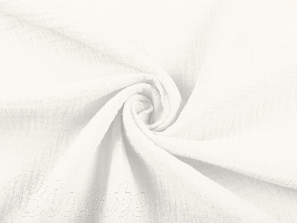 Mušelín dvojitá gázovina MSN-049 Bílá - metráž šířka 140 cm - Biante.cz