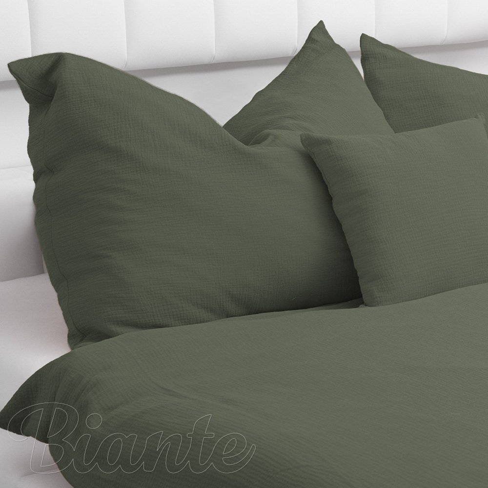 Dětské mušelínové povlečení do postýlky Nature MSN-076 Zelená khaki - detail 1 - Biante.cz